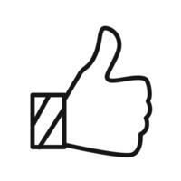 Thumbs Up icon linear graphics sign vector