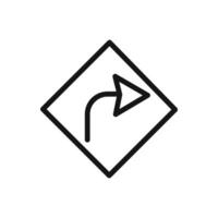 Turn to the Right Icon linear graphics sign vector