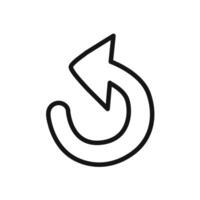 Undo arrow sign icon linear graphics sign vector