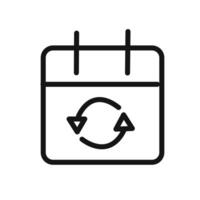 Update Calendar icon linear graphics sign vector