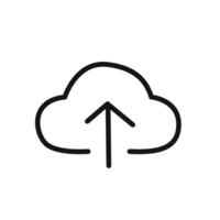 Upload icon linear graphics sign vector