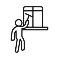 Windows cleaning icon linear graphics sign vector