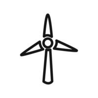 Wind turbine icon linear graphics sign vector