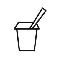 Yogurt icon linear graphics sign vector