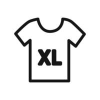 XL Shirt Size Icon linear graphics sign vector