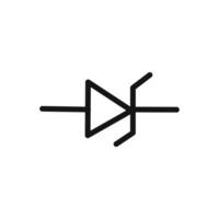 Zener diode icon linear graphics sign vector