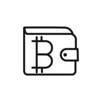 bitcoin wallet icon linear graphics sign vector