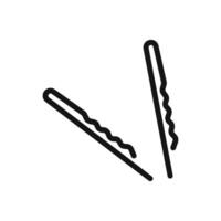 bobby pins icon linear graphics sign vector