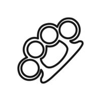 brass knuckles icon linear graphics sign vector