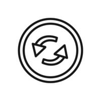 counterclockwise rotation icon linear graphics sign vector