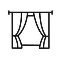 curtains icon linear graphics sign vector