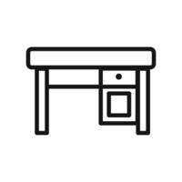 desk icon linear graphics sign vector