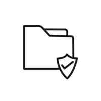 data protection icon linear graphics sign vector