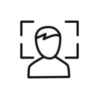 face detection icon linear graphics sign vector