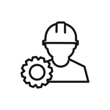 engineering service icon linear graphics sign vector