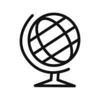 globe icon linear graphics sign vector