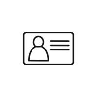 identity card icon linear graphics sign vector