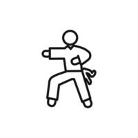 karate icon linear graphics sign vector
