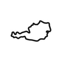 map of Austria icon linear graphics sign vector
