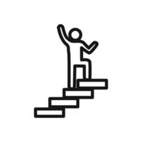man on stairs icon linear graphics sign vector