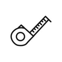 measure tape icon linear graphics sign vector