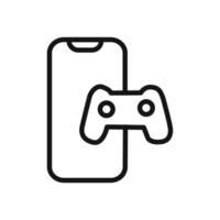 mobile phone game icon linear graphics sign vector