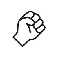 punch fist hand icon linear graphics sign vector