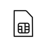 sim card icon linear graphics sign vector