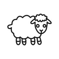 sheep icon linear graphics sign vector