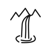 waterfall icon linear graphics sign vector