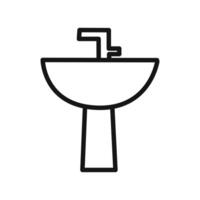washbasin icon linear graphics sign vector