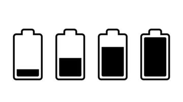 Battery icon set on white background vector