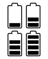 Battery icon set on white background vector