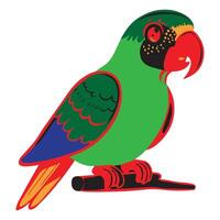 animation of cute parrot on white background, in the style of animated gifs, clean and simple designs, comfycore vector