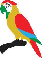 animation of cute parrot on white background, in the style of animated gifs, clean and simple designs, comfycore vector