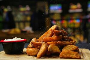 Crispy Potato Wedges With Dip photo