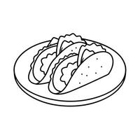 Mexican food coloring pages. Hand drawn illustration isolated on white background vector