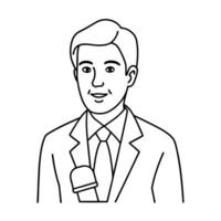 People working Sketch Hand drawn single line art coloring page vector