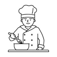 People working Sketch Hand drawn single line art coloring page vector