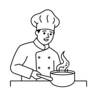 People working Sketch Hand drawn single line art coloring page vector