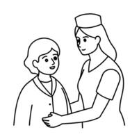 People working Sketch Hand drawn single line art coloring page vector