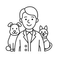 People working Sketch Hand drawn single line art coloring page vector