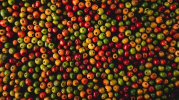 Close-up of colorful coffee beans photo