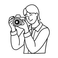 People working Sketch Hand drawn single line art coloring page vector