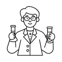 People working Sketch Hand drawn single line art coloring page vector