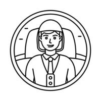 People working Sketch Hand drawn single line art coloring page vector