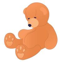 The teddy bear lies abandoned by the owner. illustration of loneliness, mental depression, psychological problems. The concept of fear of separation or growing up, revision of life goals. vector