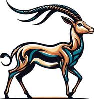 Gazelle design silhouette art work EPS file, Generator AI vector