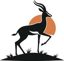 Gazelle design silhouette art work EPS file, Generator AI vector