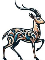 Gazelle design silhouette art work EPS file, Generator AI vector